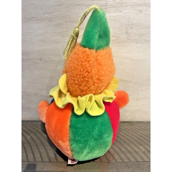 GUND Vintage 1982 Clown Monkey Rattle Wobble Chiming Stuffed Plush Baby Toy - Picture 2 of 3